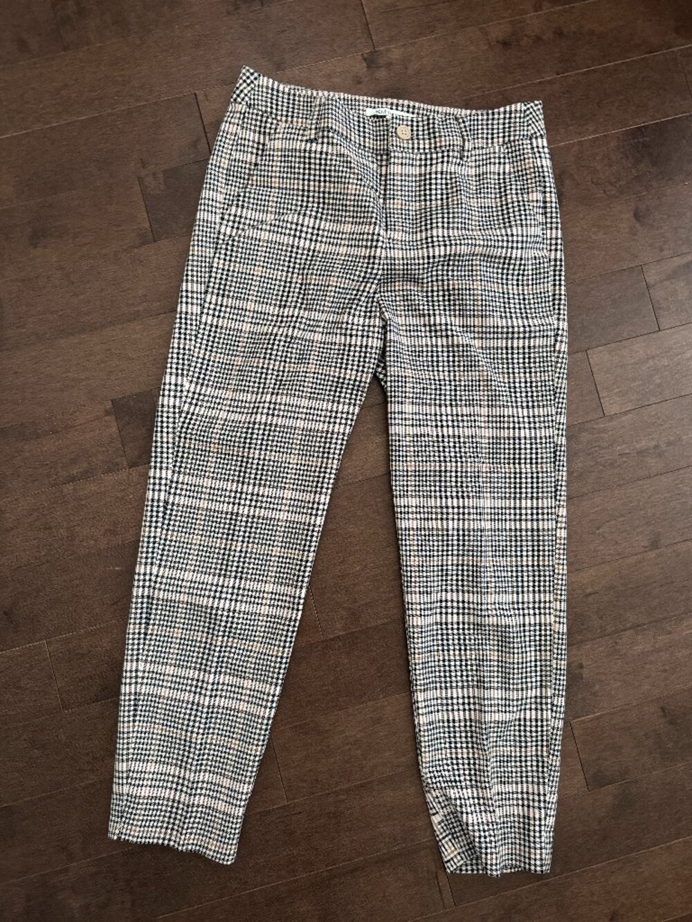Tom Tailor Plaid Tailored Pants Size XS (Beige/Black Check)